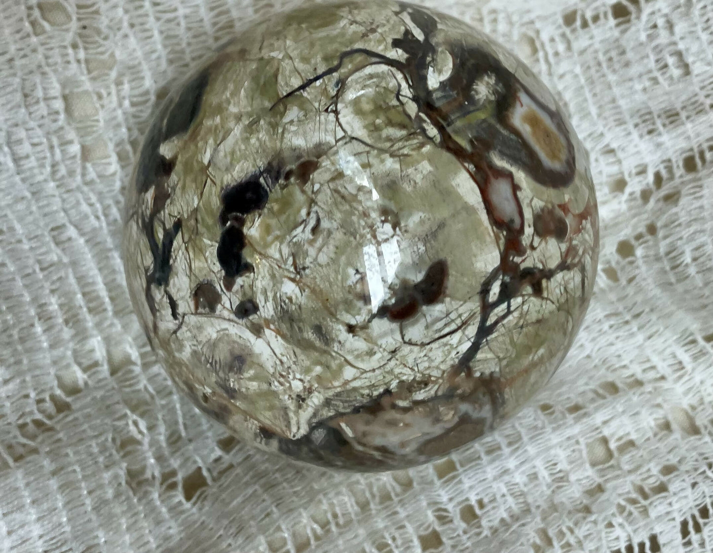 #3202 Money agate sphere 316gr