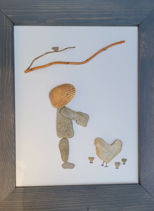 Feeding chickens 8x10