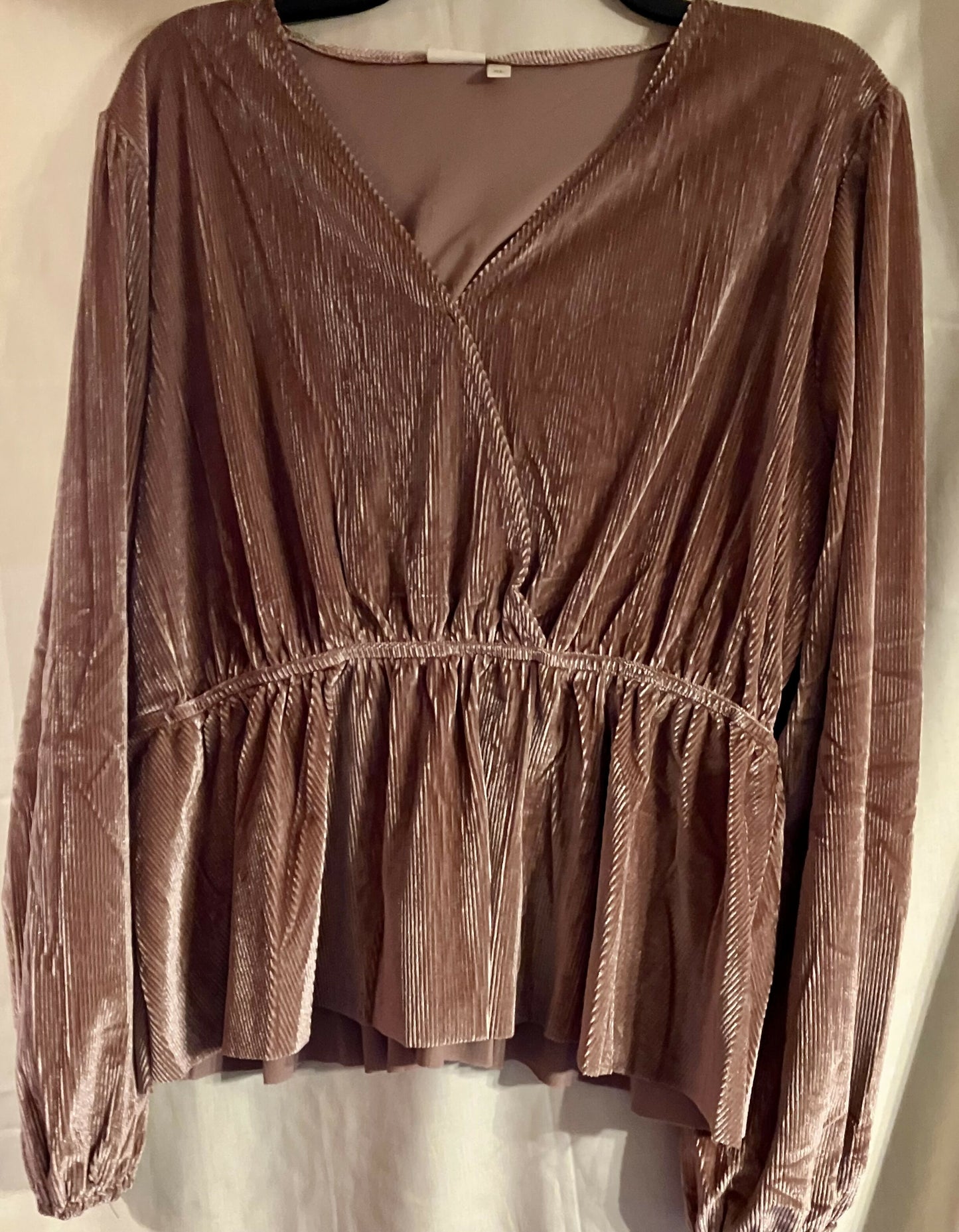 Mauve velvet l/s top xlg #66