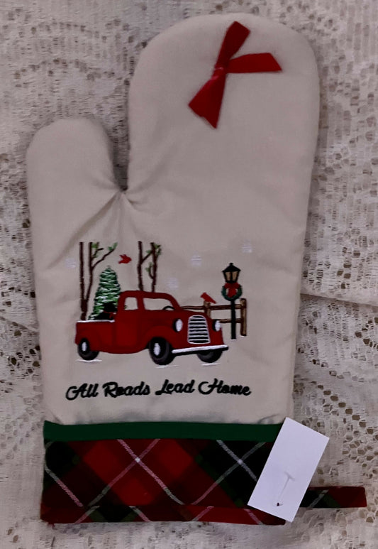 Red truck oven mitt #1866