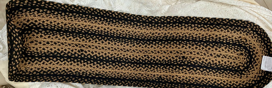 #3092 13 x 48 Black & tan jute runner