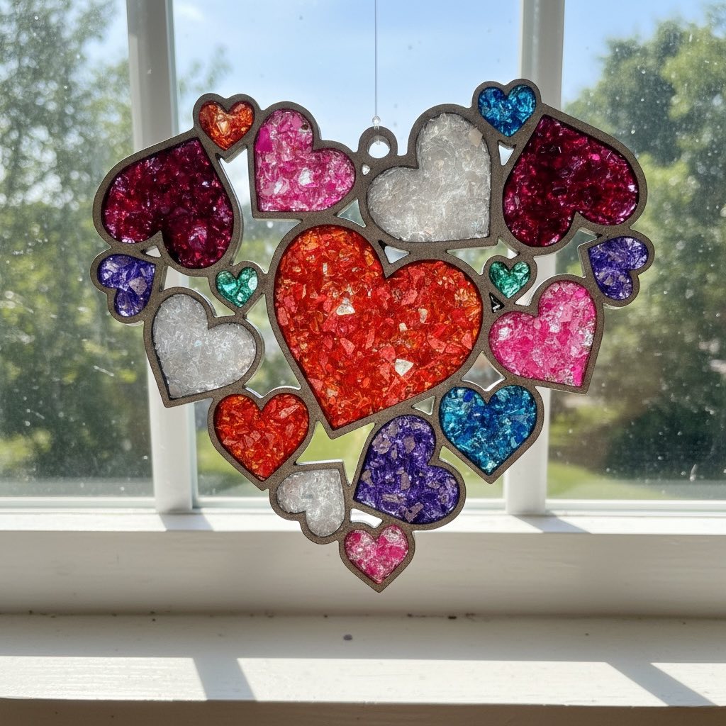 CLASS - Crushed Glass Resin Sun Catcher
