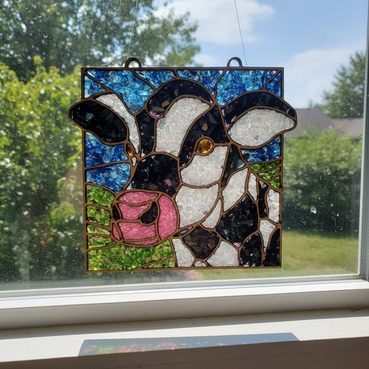 Cow Glass Sun Catcher