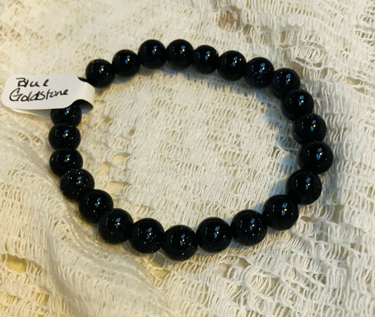 Black Goldstone crystal bracelet #1774