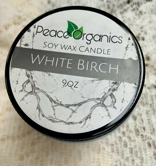 #677 White birch candle