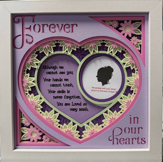 3D Memorial Forever Shadowbox- Purple