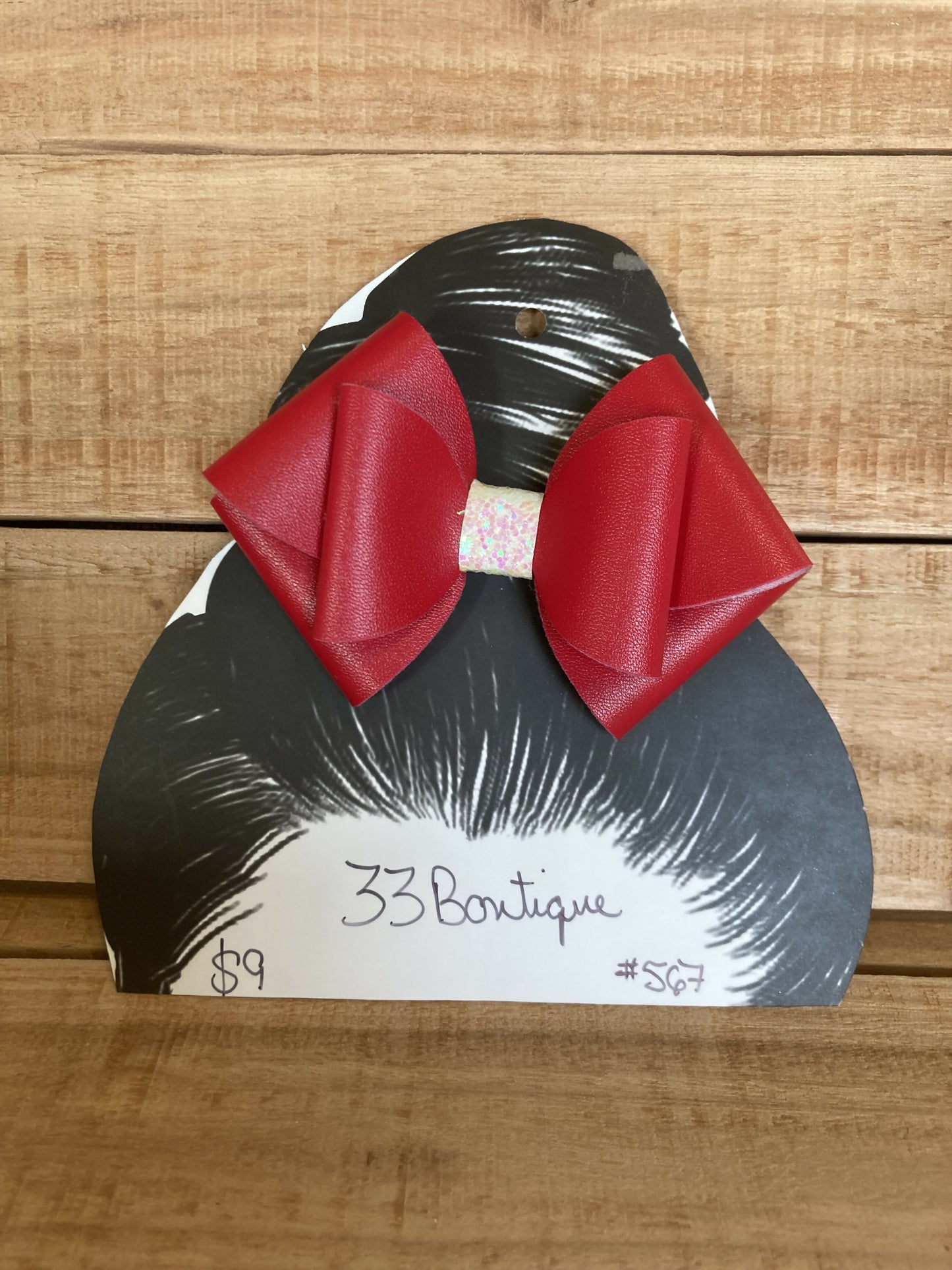 Rose Red Hair Bow Ponytail