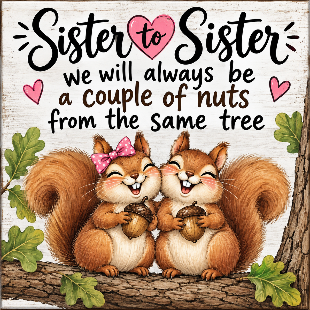 Sister to Sister - We will always be a couple of nuts from the same tree