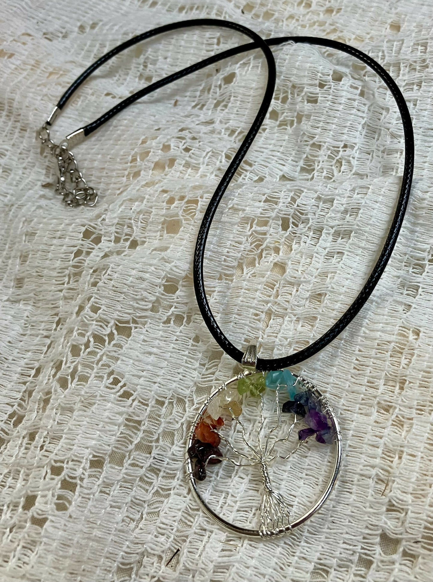 #2037 Tree of life necklace w/ crystals