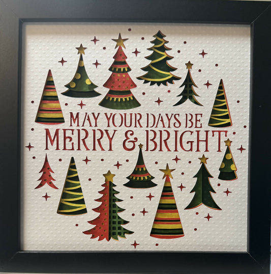 3D Layered Merry and Bright Shadowbox