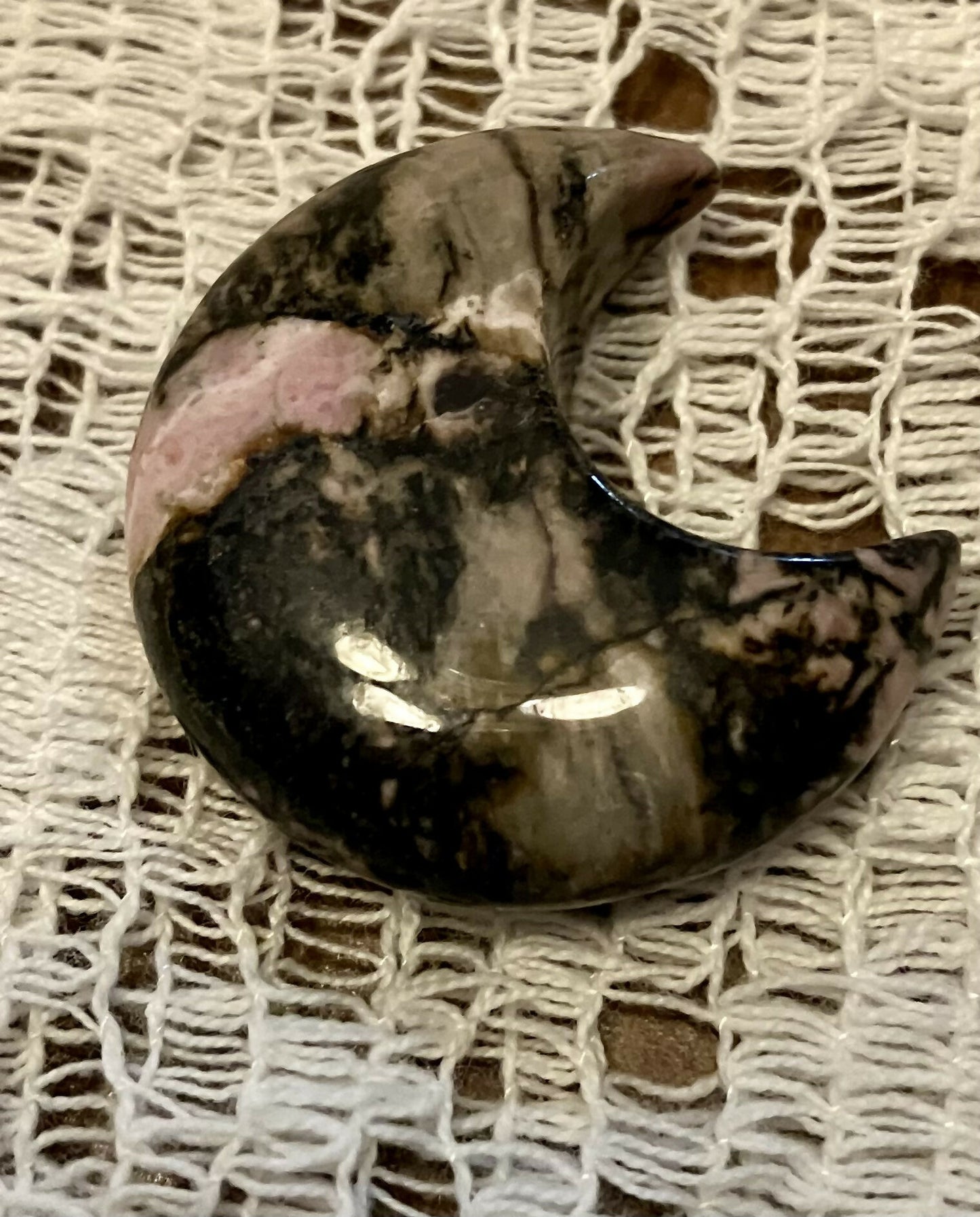 Rhodonite moon #1085