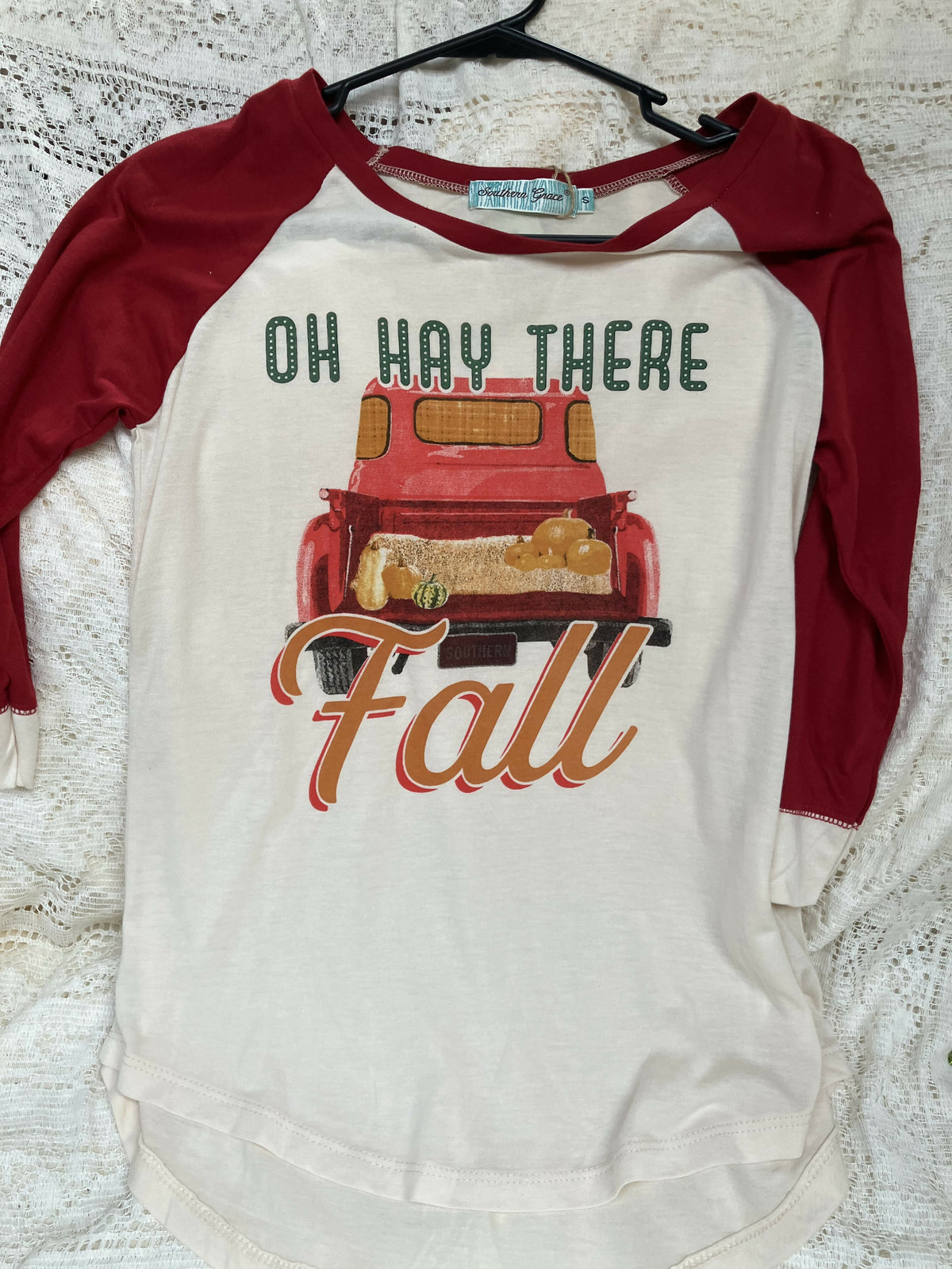 #3270 Raglan-hey there fall small