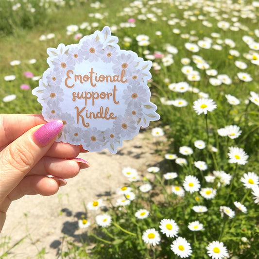 Kindle-White Flower Sticker