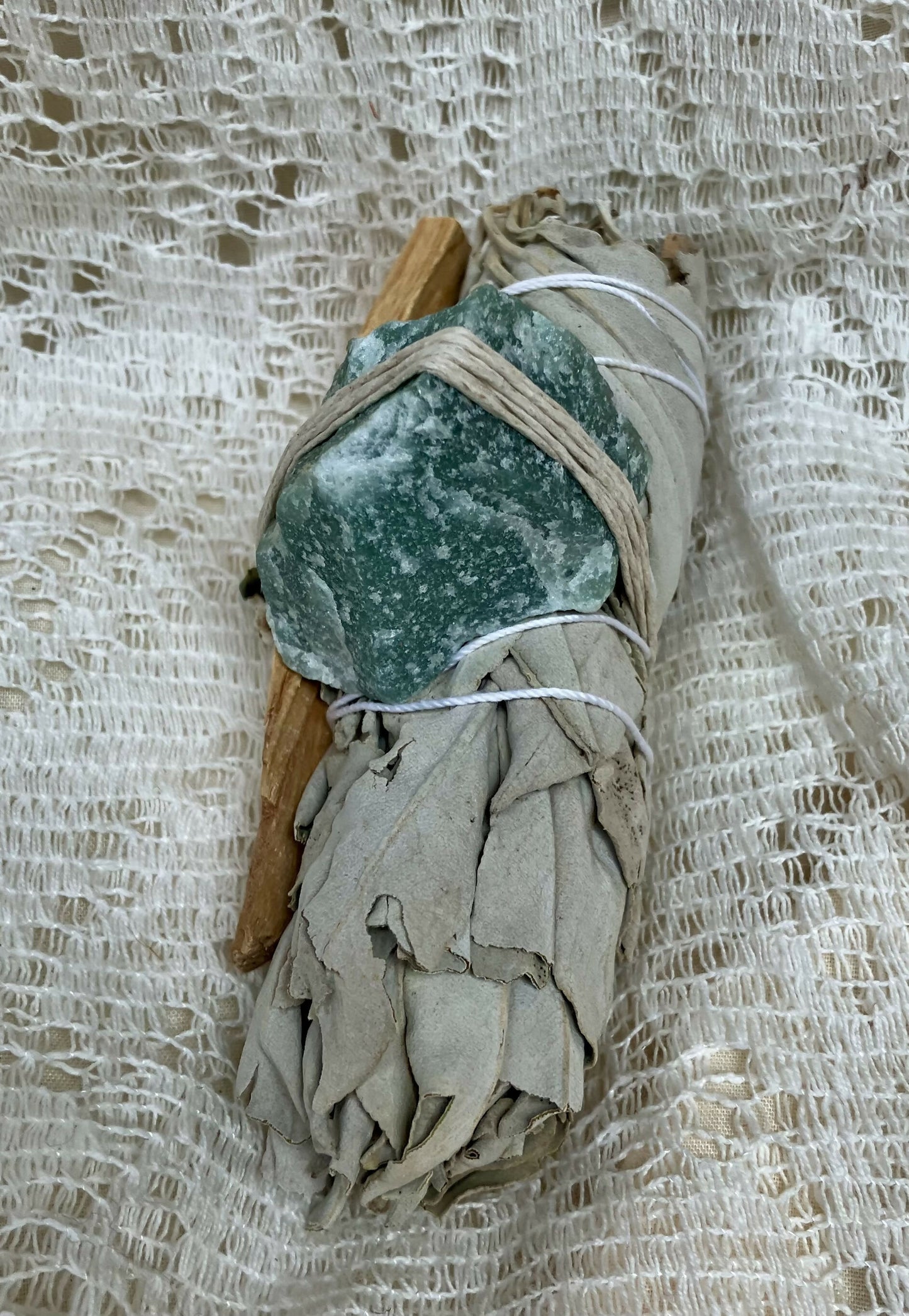 #1469 White sage, palo & aventurine