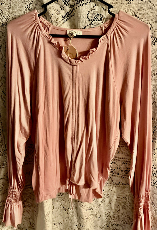 G & E pink L/S Top LG #2079