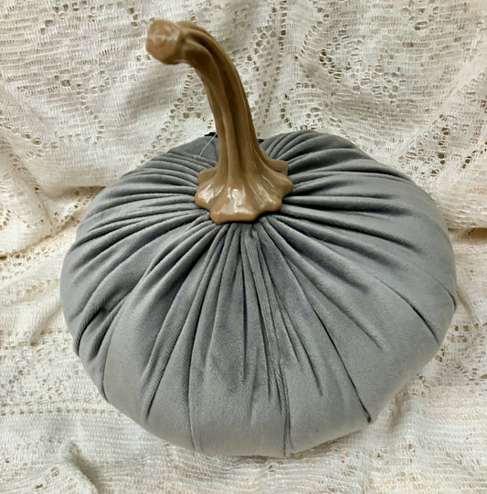 #2201 Gray velvet pumpkin