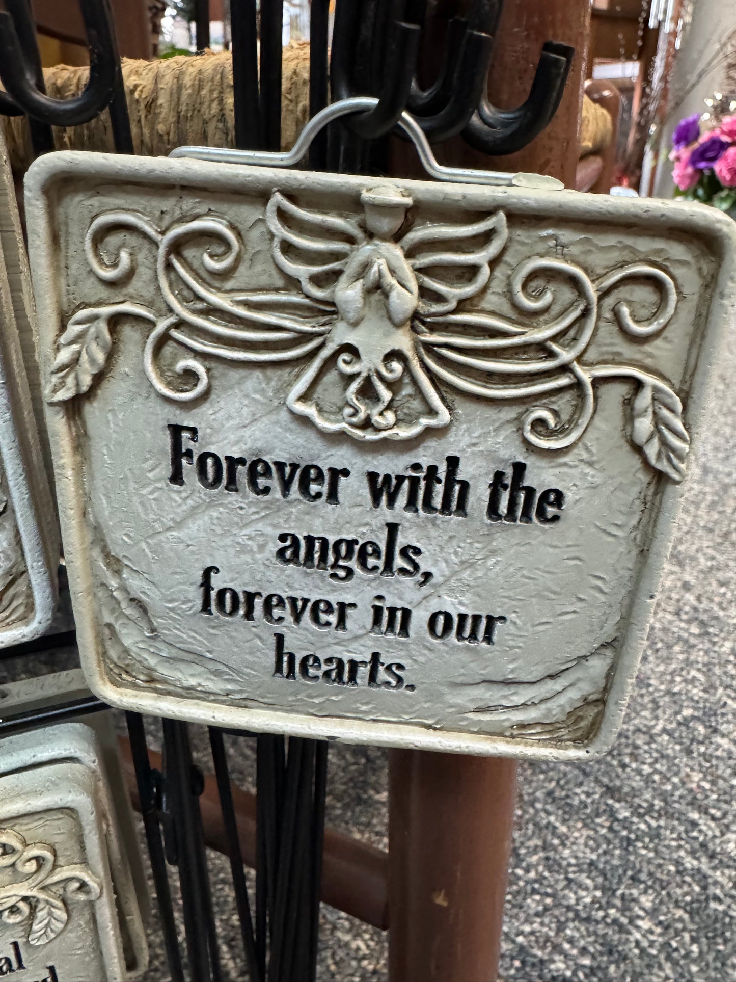 Memorial garden plaque with stake