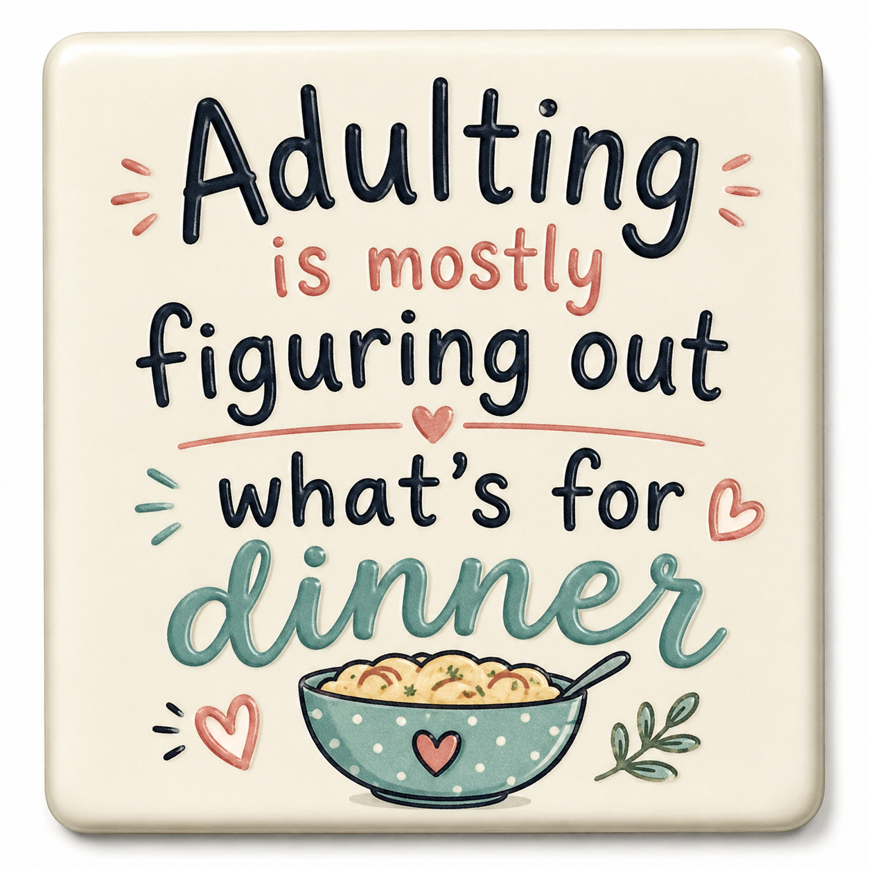 Adulting Figure for Dinner Square Magnet