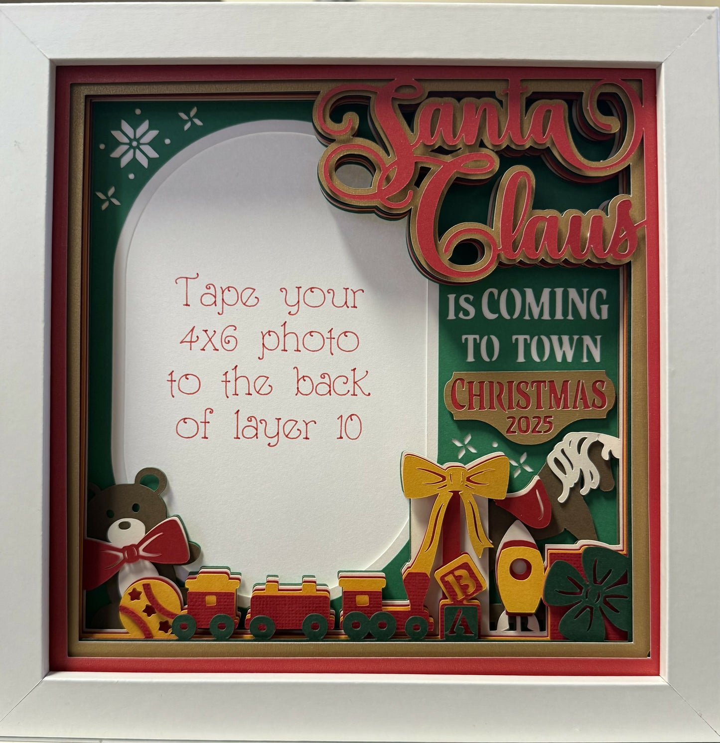 3D Layered Santa Photo Shadowbox
