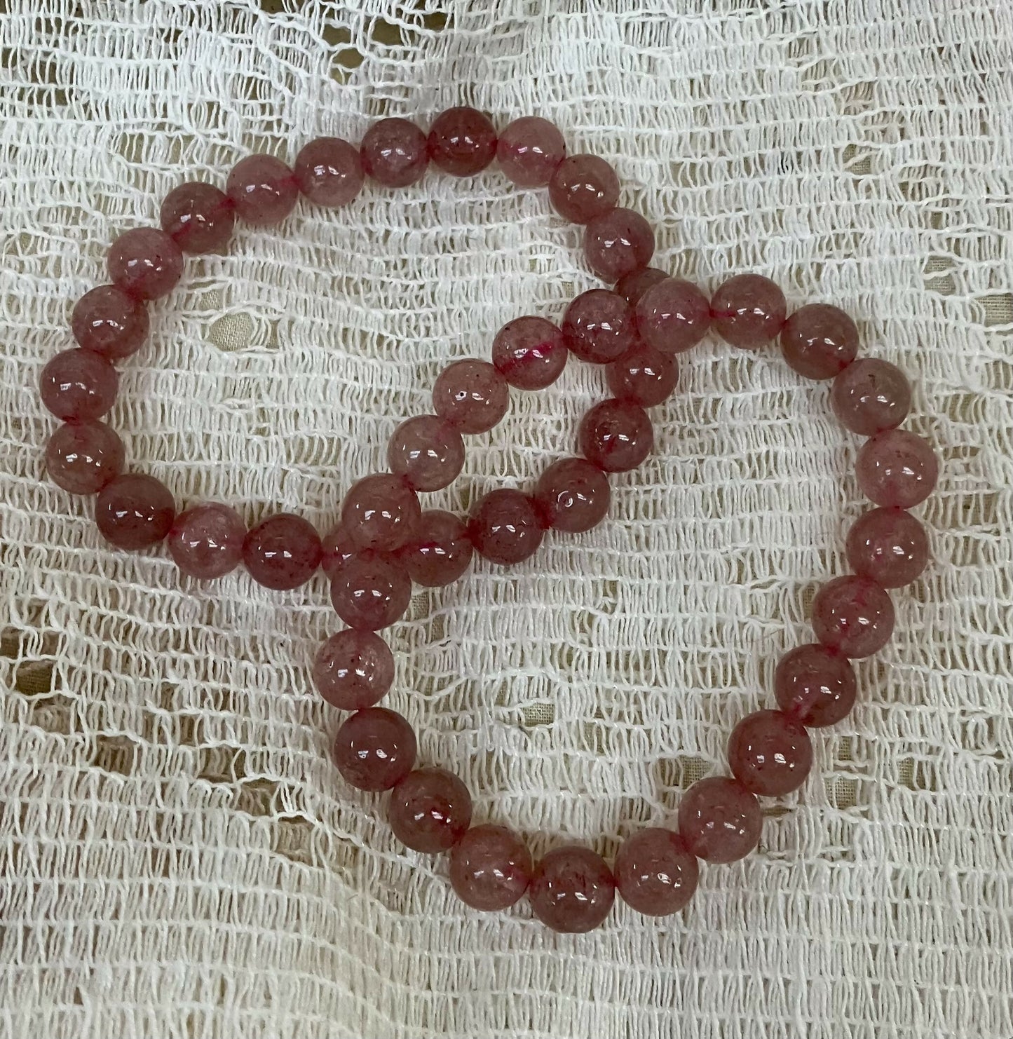 Strawberry quartz bracelet #2691