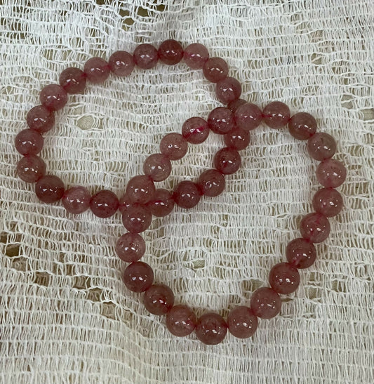 Strawberry quartz bracelet #2691