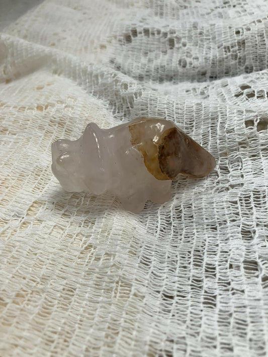 #3011 Crystal triceratops quartz & golden healer