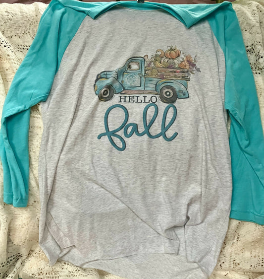 #2442 Hello fall raglan