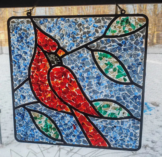 DIY Kit - Large Cardinal Sun Catcher