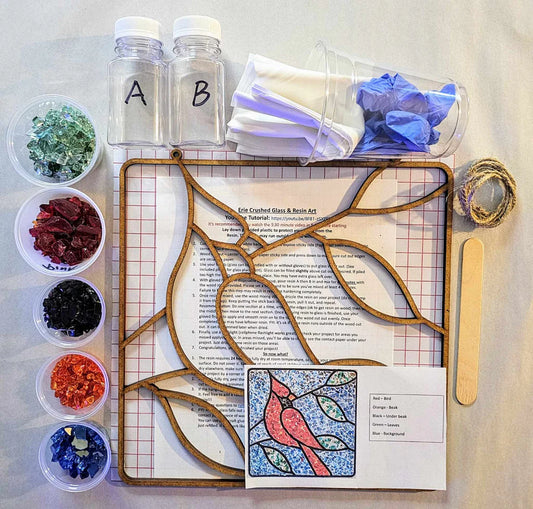 DIY Kit - Large Cardinal Sun Catcher