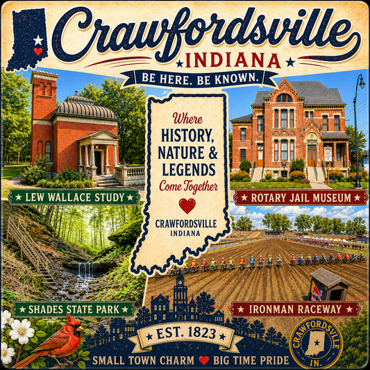 Crawfordsville Square Magnet