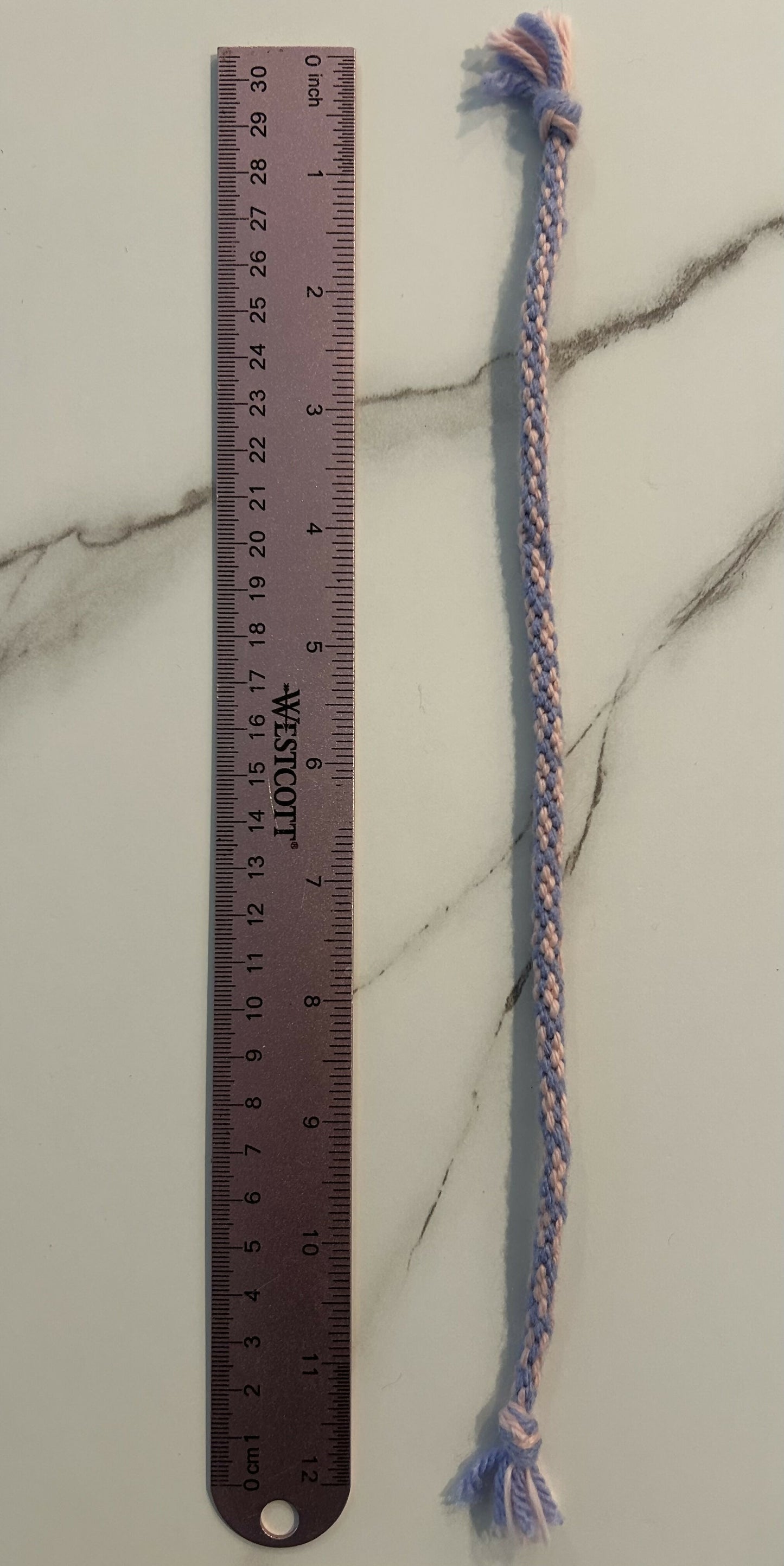 Purple and pink kumihimo bracelet