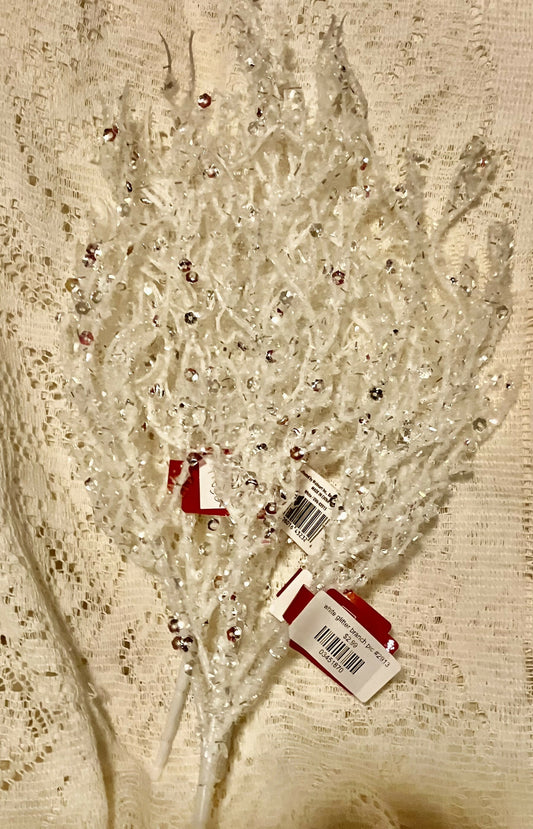 White glitter branch #2568