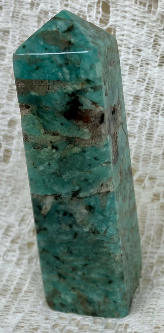 #3085 Amazonite & smoky quartz tower 160gr
