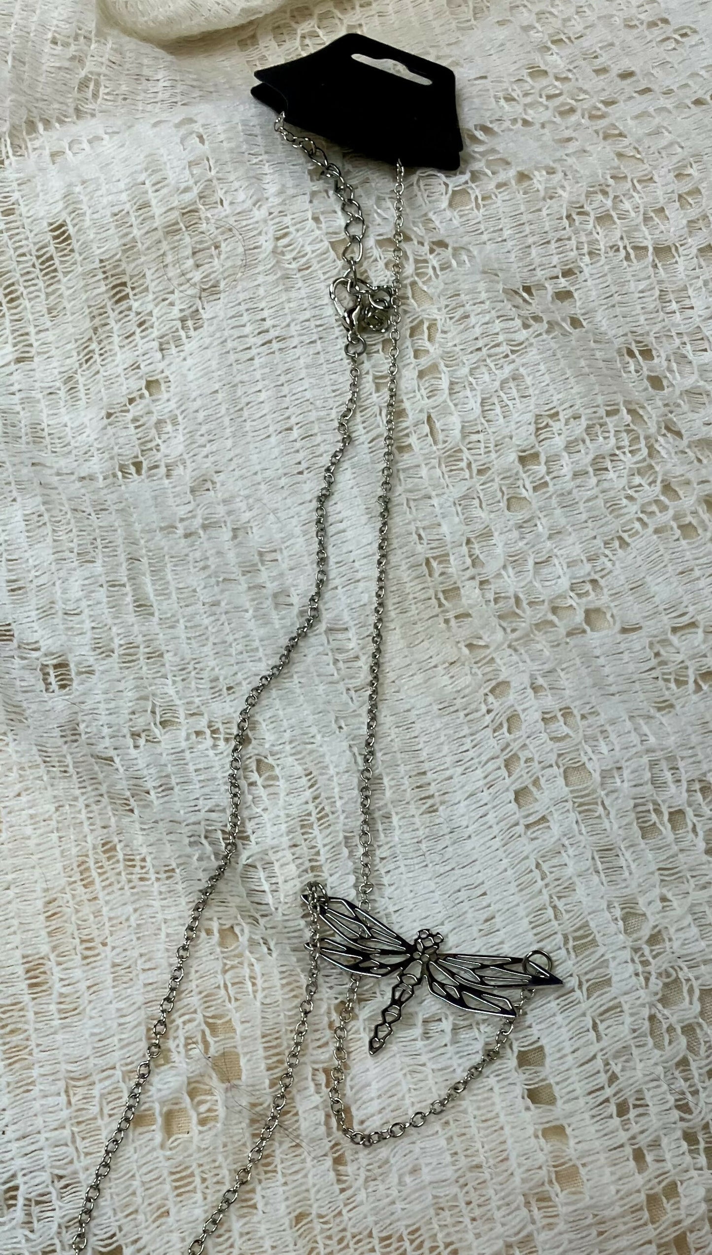 #1846 Silver dragonfly necklace