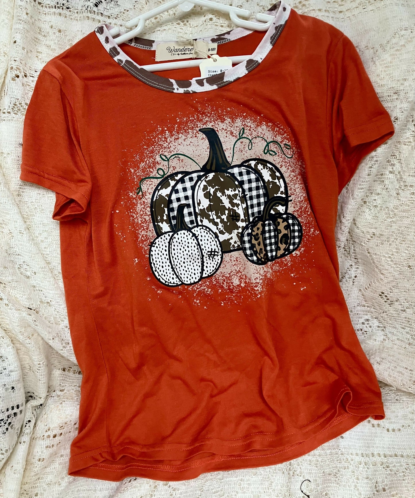 #1915 Girls pumpkin tee 8/10