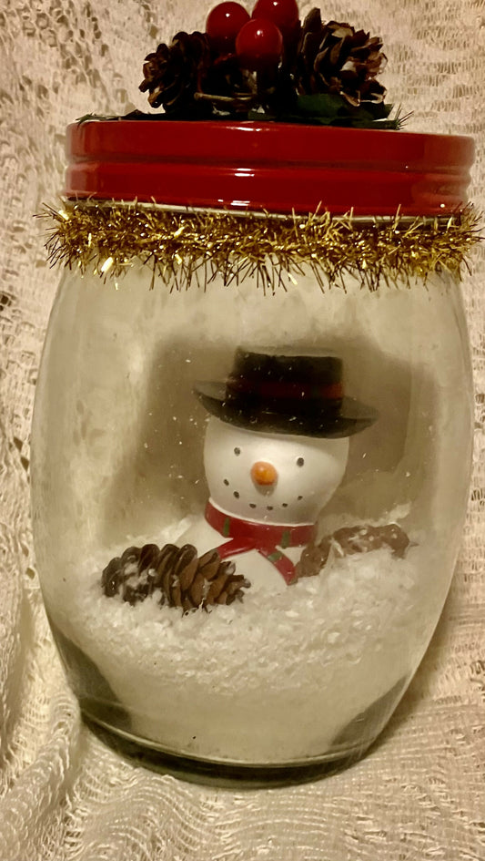 Snowman in jar decor#2471