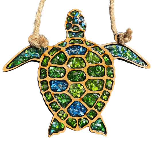 Turtle Crushed Glass Sun Catcher