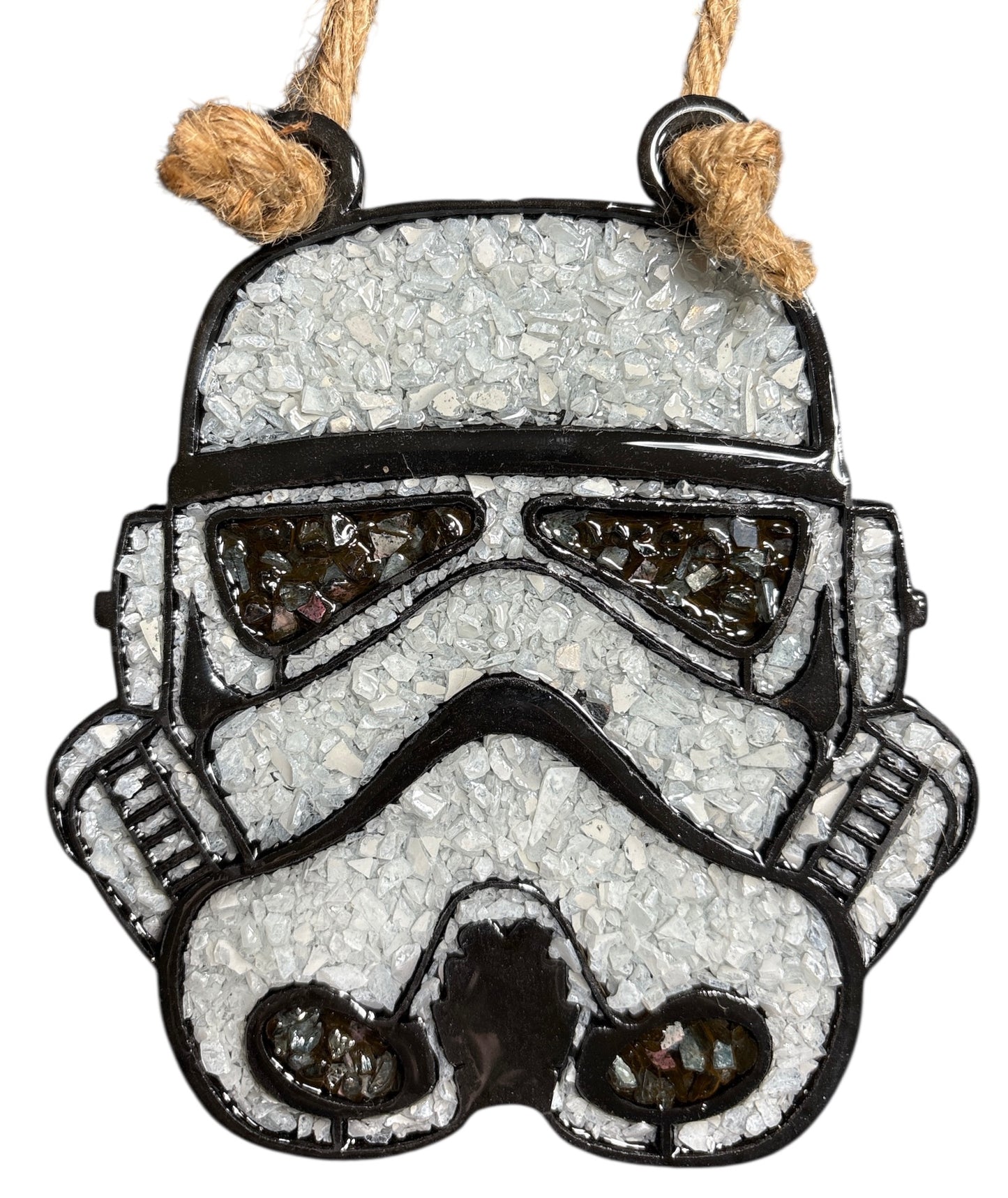 Storm Trooper Crushed Glass Sun Catcher