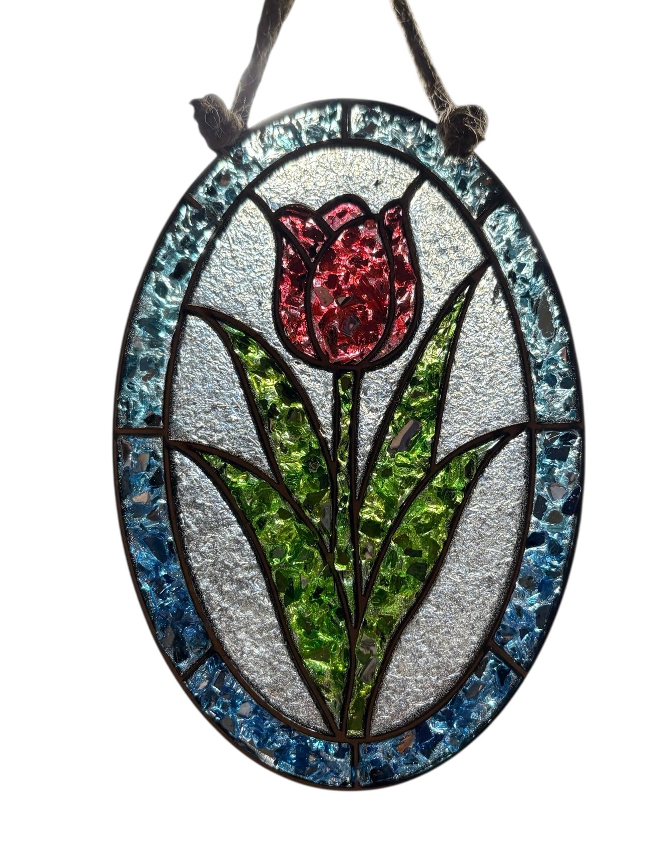 Tulip Crushed Glass Sun Catcher