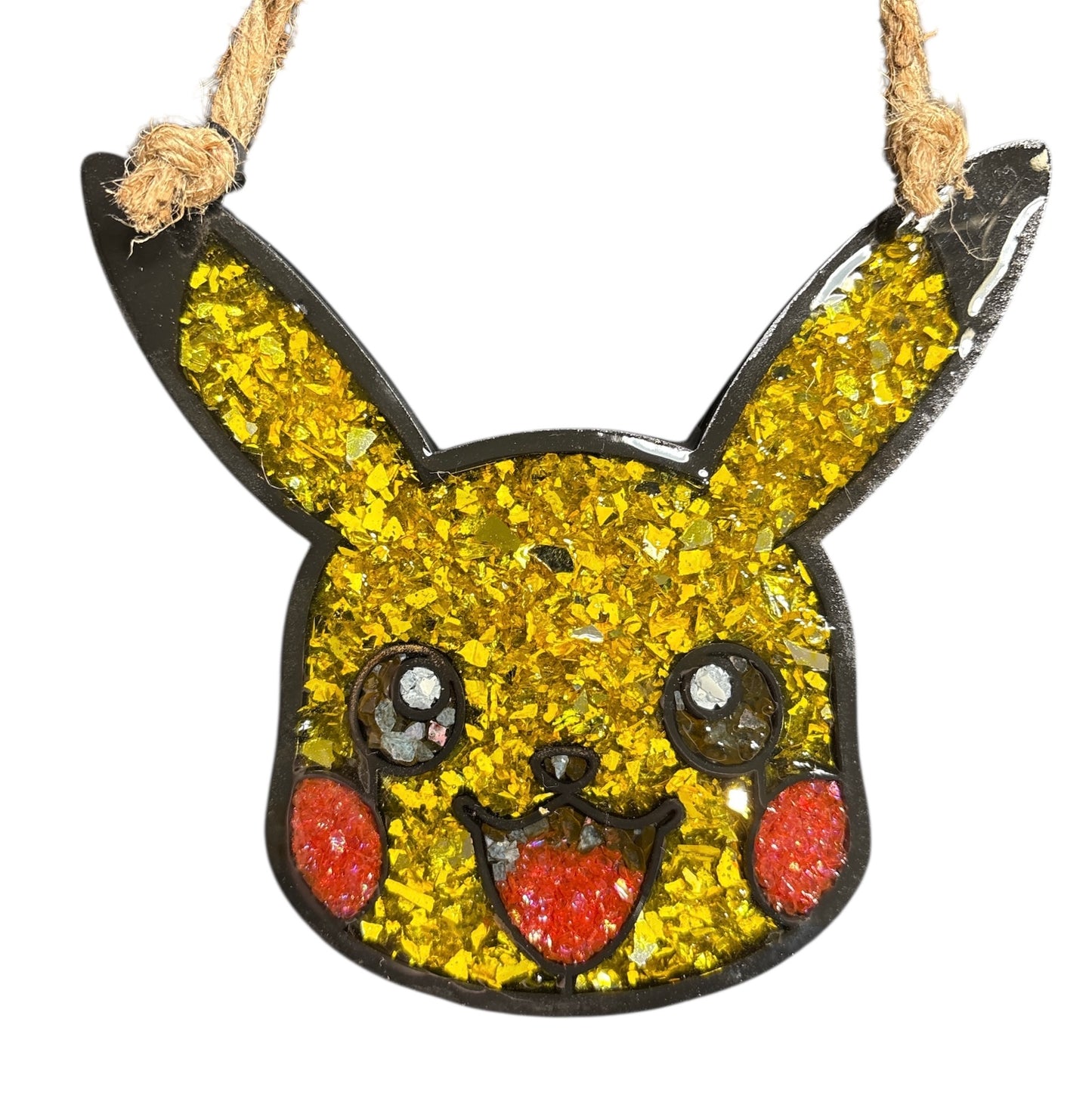 Pikachu Crushed Glass Sun Catcher