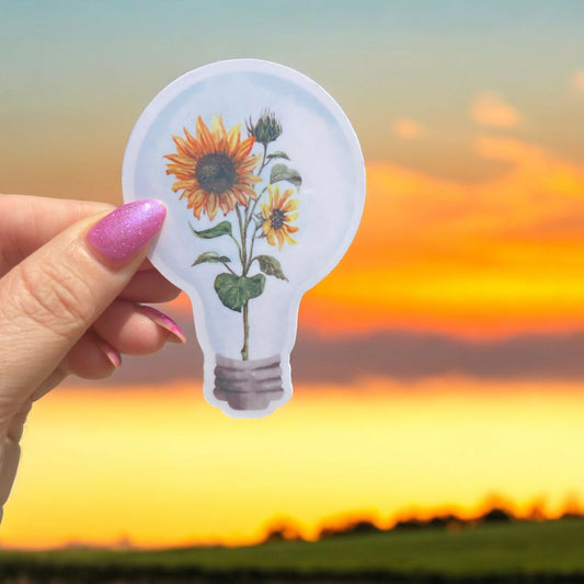 Lightbulb Sunflower Sticker