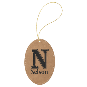 Leatherette Oval Ornament - available in 9 colors