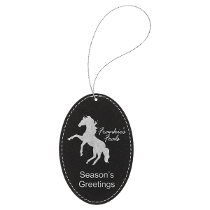 Leatherette Oval Ornament - available in 9 colors