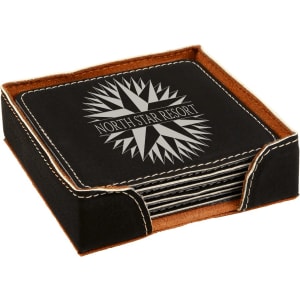 Leatherette Coaster - Engraved with New Ross Logo