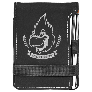 New Ross Logo Engraved - 3 1/4" x 4 3/4"  Laserable Leatherette Mini Notepad with Pen