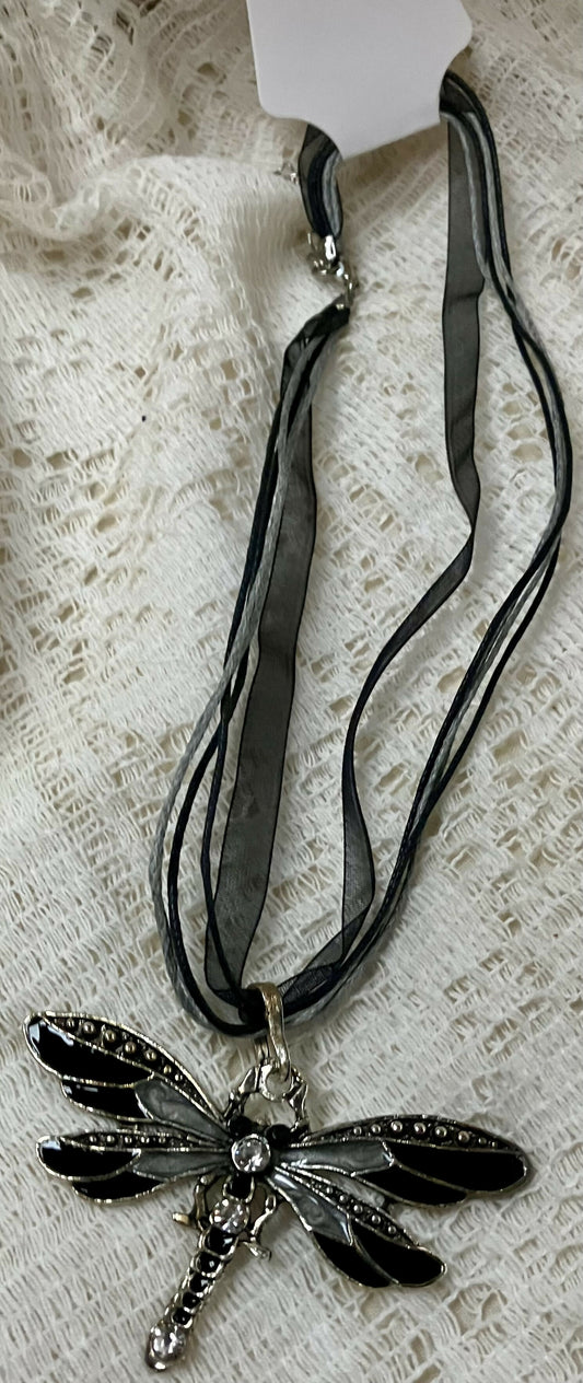 #3127 Ribbon dragonfly necklace