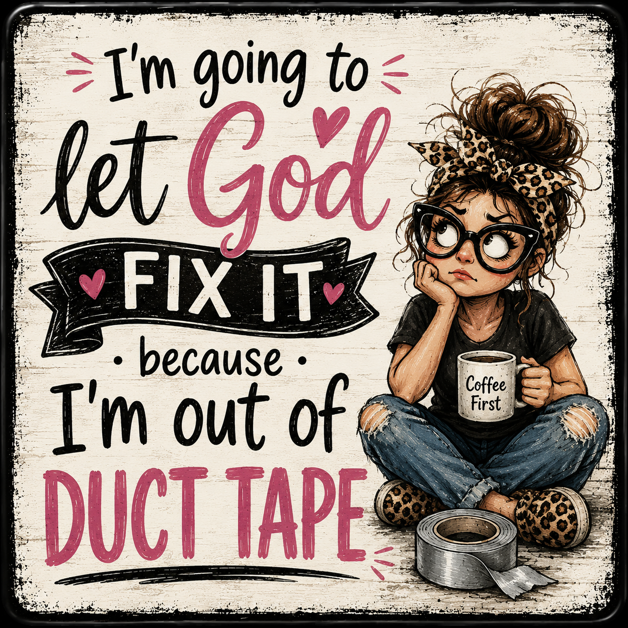 God Fix It Square Magnet
