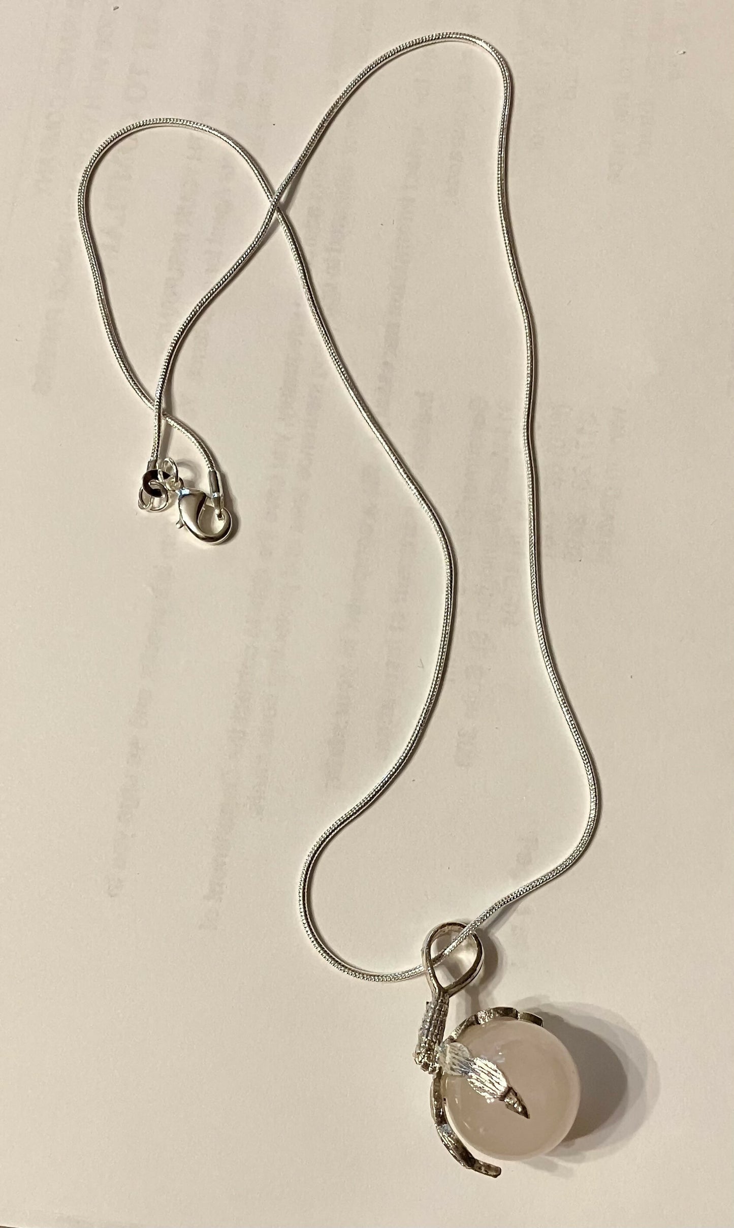 #2545 Claw/ rose quartz necklace