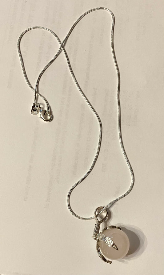 #2545 Claw/ rose quartz necklace