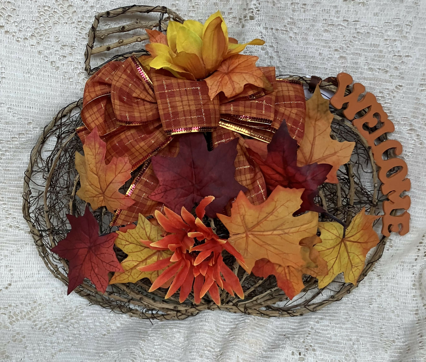 #3232 Handmade welcome pumpkin decor